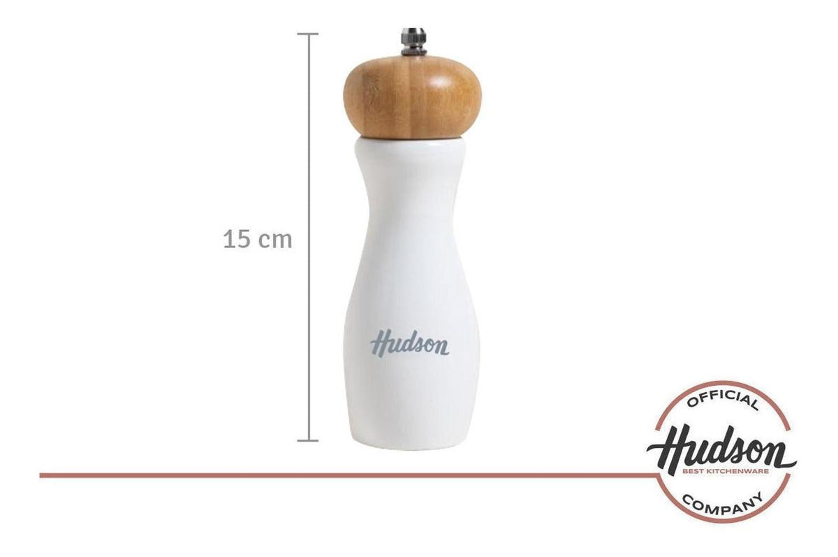 Molinillo De Madera Hudson Laqueado Color Blanco 15 Cm