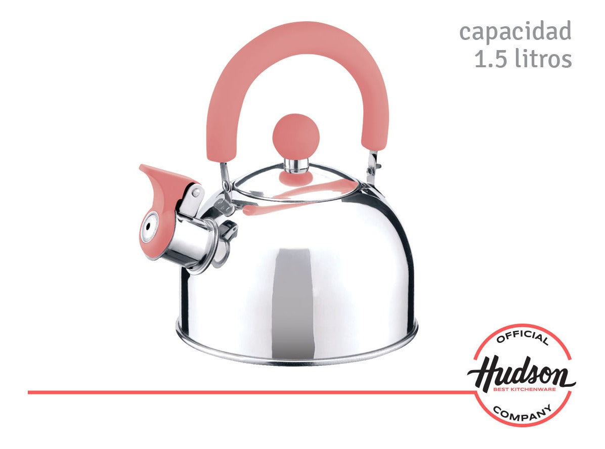 Caldera Silbadora Coral Hudson Acero Inoxidable Pava 1.5 L