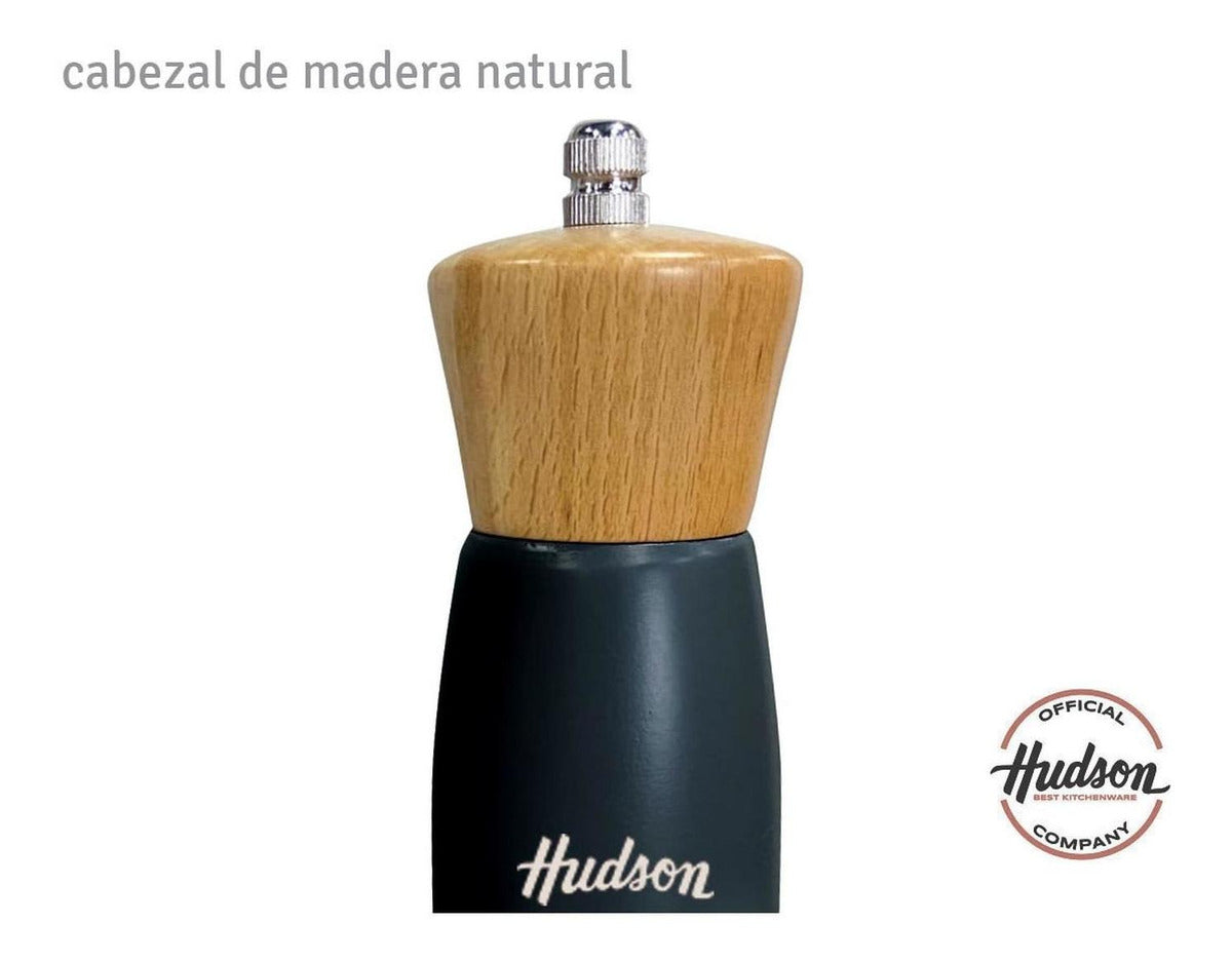 Molinillo De Madera Hudson Laqueado Color Negro 20 Cm