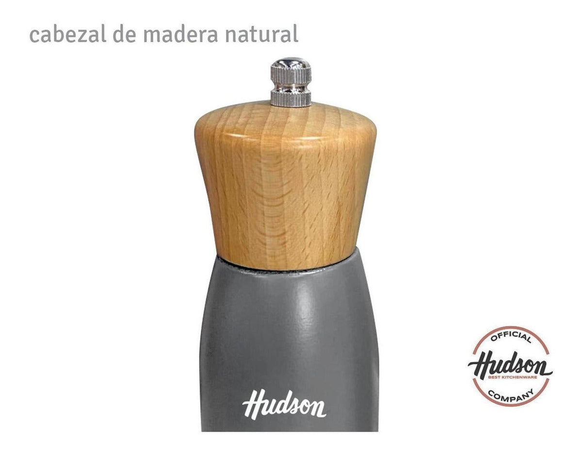 Molinillo De Madera Hudson Laqueado Color Gris 20 Cm