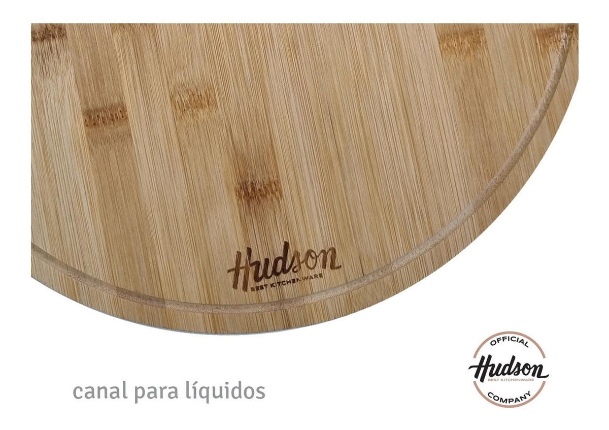 Tabla Pizzera De Madera Bambú Cocina Hudson 36 Cm X 1,5 Cm