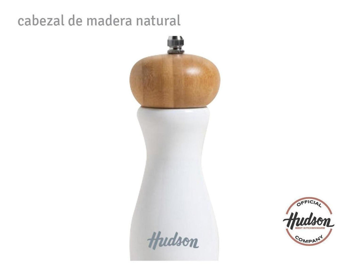 Molinillo De Madera Hudson Laqueado Color Blanco 20 Cm