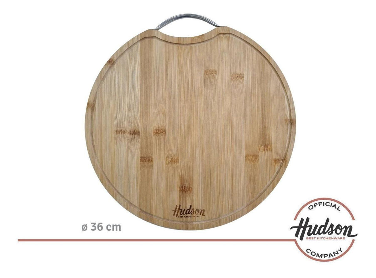 Tabla Pizzera De Madera Bambú Cocina Hudson 36 Cm X 1,5 Cm