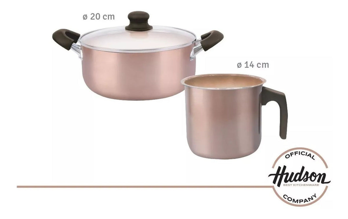 Set Cacerola Cobre 20 Cm + Jarro Cobre 14 Cm Hudson