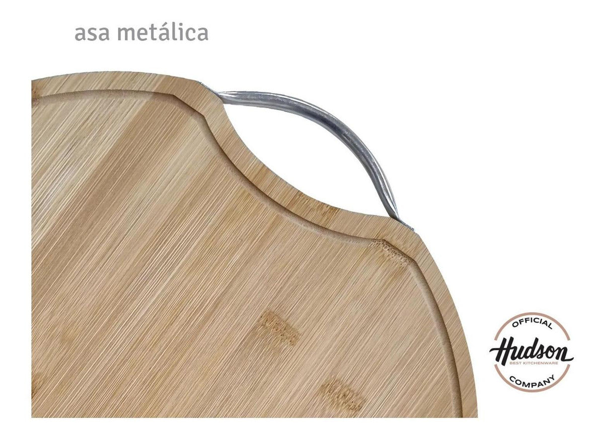 Tabla Pizzera De Madera Bambú Cocina Hudson 36 Cm X 1,5 Cm