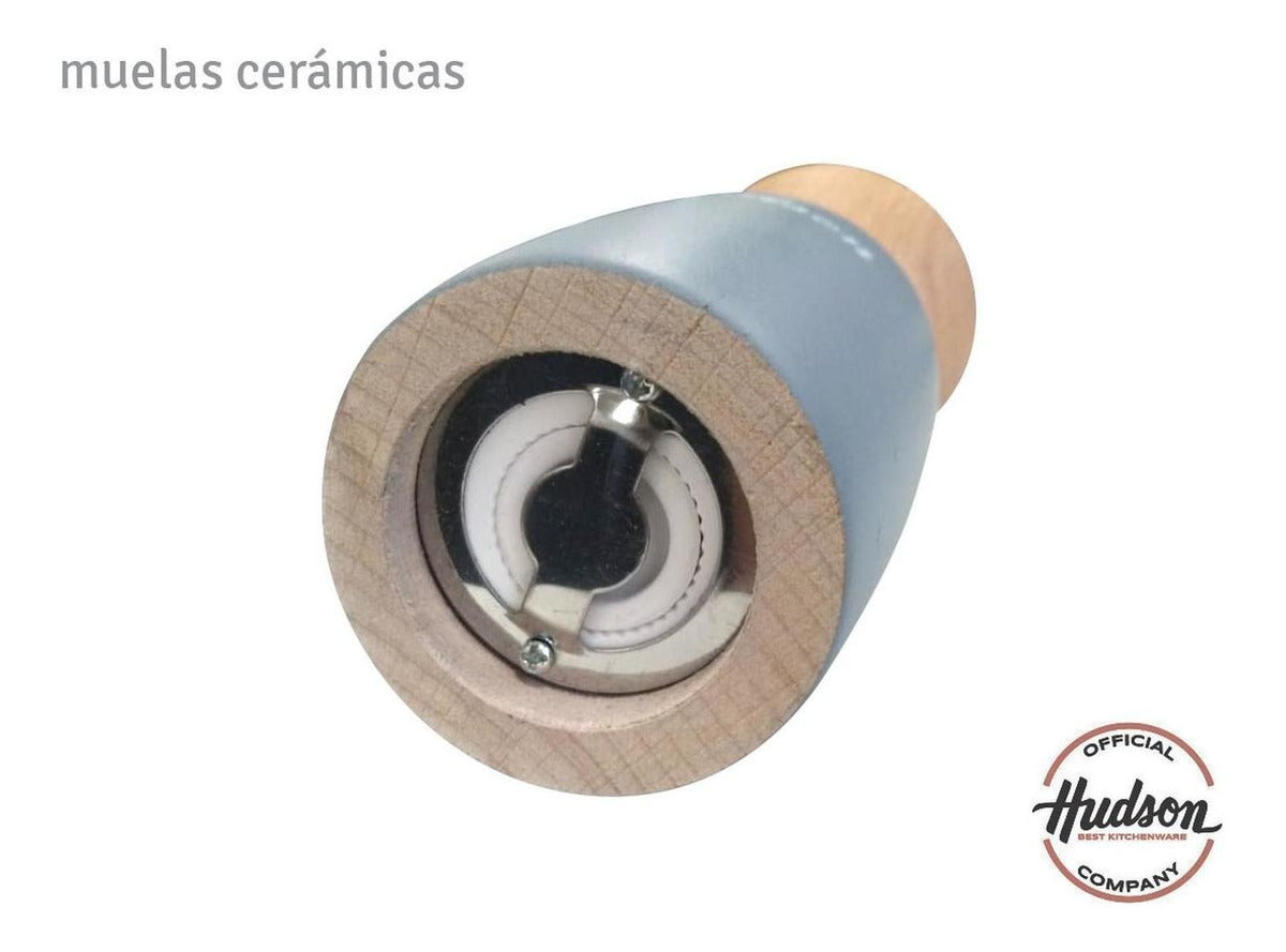 Molinillo De Madera Hudson Laqueado Color Gris 15 Cm