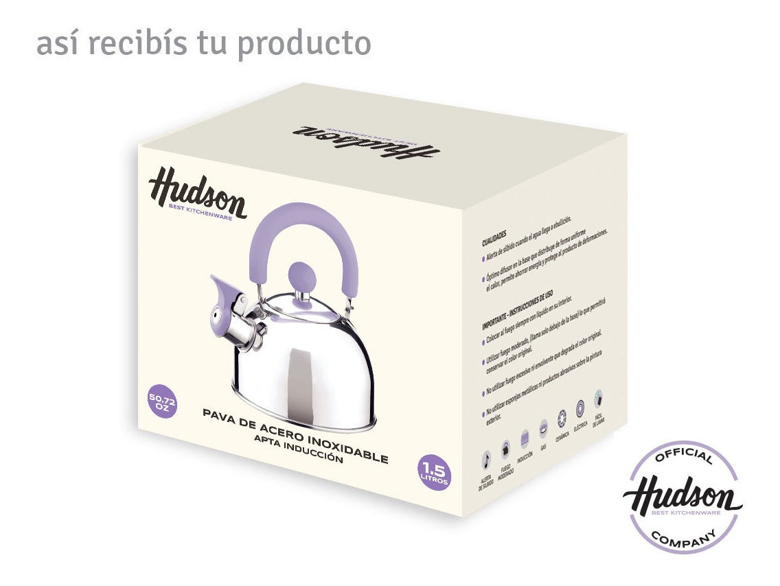 Caldera Silbadora Hudson Acero Inoxidable Pava 1.5 L Violeta