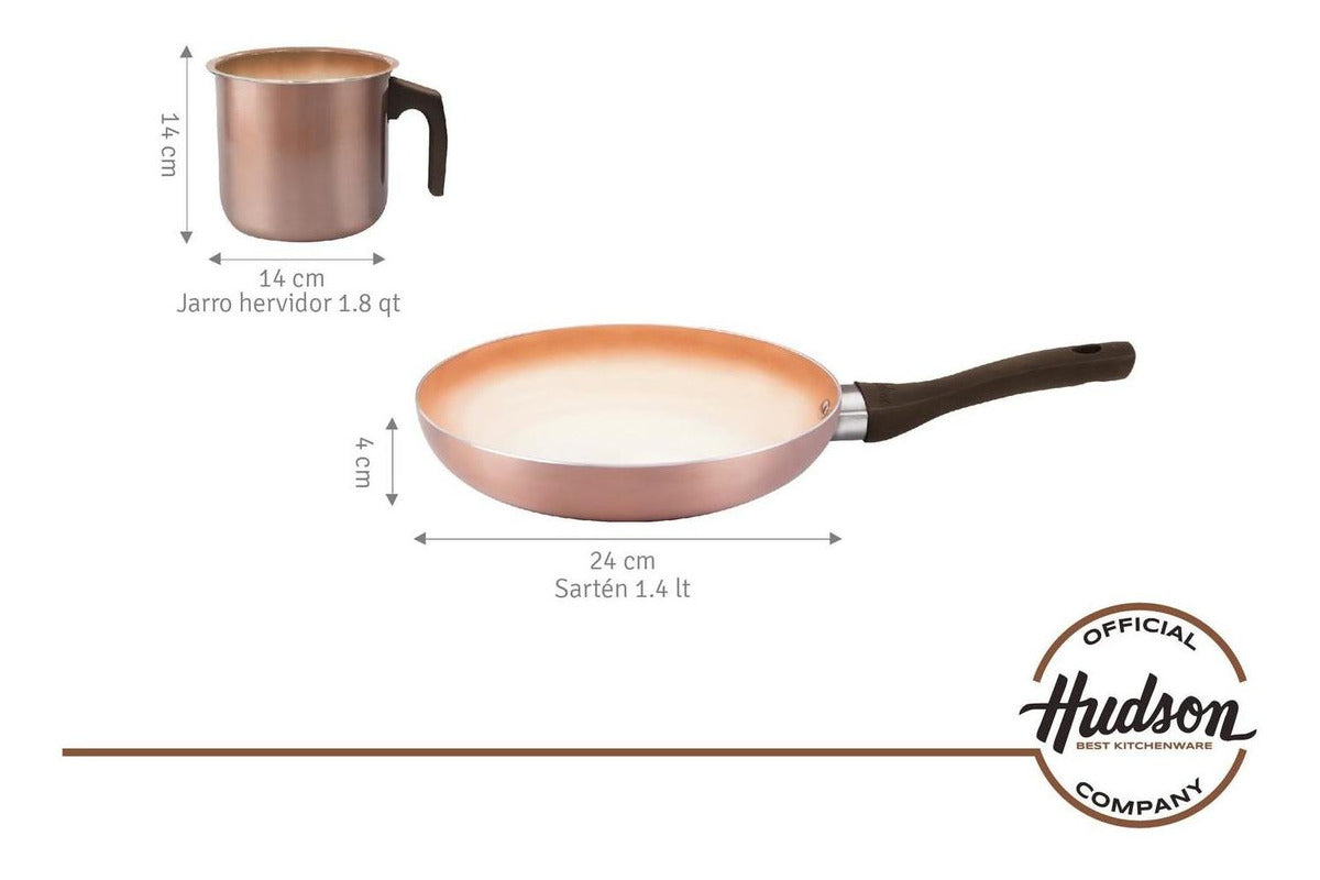 Set Jarro 14 Cm + Sarten 24 Cm Cobre Hudson