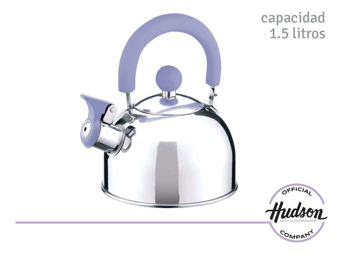 Caldera Silbadora Hudson Acero Inoxidable Pava 1.5 L Violeta